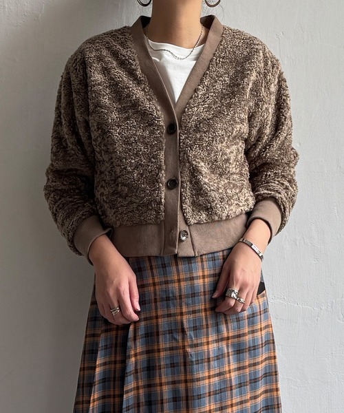 【セール】プードルファーVネックカーディガン（カーディガン/ボレロ）｜LBC（エルビーシー）