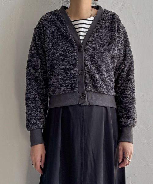 【セール】プードルファーVネックカーディガン（カーディガン/ボレロ）｜LBC（エルビーシー）