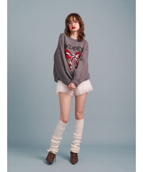 【完売商品】jouetie リボンジャガードルーズニット リボンジャガードルーズニット[品番：MKSW0061525]｜jouetie