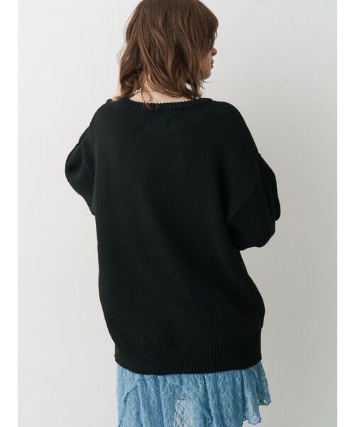 jouetie（ジュエティ）の「リボンジャガードルーズニット/赤ニット（ニット/セーター・レディース・ブラック/グレー/レッド・MEDIUM）」の19枚目の写真