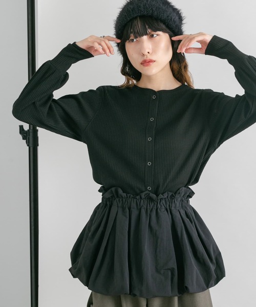 KBF(ケイビーエフ)の「バルーンパーツSETリブトップス(カーディガン/ボレロ・レディース・ホワイト系その他/ブラック/ブラウン系その他・ONE)」の3枚目の写真