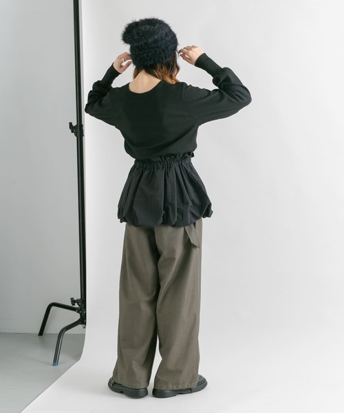 KBF(ケイビーエフ)の「バルーンパーツSETリブトップス(カーディガン/ボレロ・レディース・ホワイト系その他/ブラック/ブラウン系その他・ONE)」の6枚目の写真