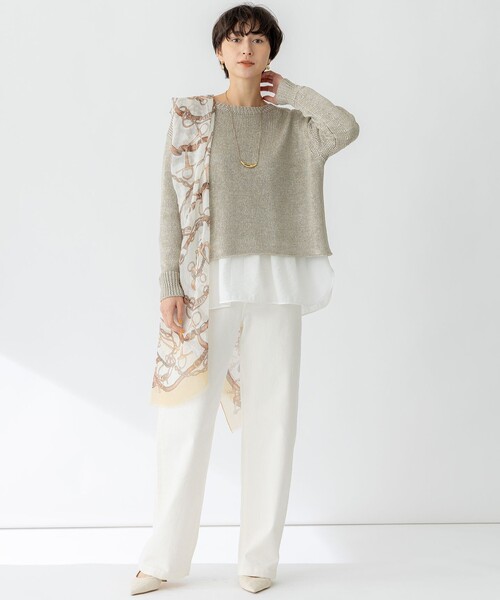 23区(ニジュウサンク)の「スカーフプリント ストール(ストール/ショール・レディース・グリーン系5/ブラウン系5・F)」の3枚目の写真