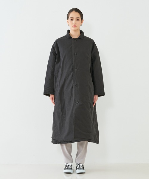 Yarmo（ヤーモ）の「【yarmo/ヤーモ】Quilting Lab Coat キルティングラボコート（ステンカラーコート・レディース・オフホワイト/ブラック・フリー）」の11枚目の写真