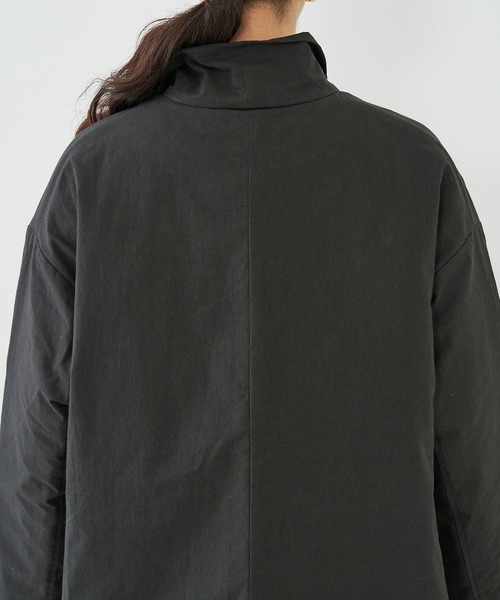 Yarmo（ヤーモ）の「【yarmo/ヤーモ】Quilting Lab Coat キルティングラボコート（ステンカラーコート・レディース・オフホワイト/ブラック・フリー）」の14枚目の写真