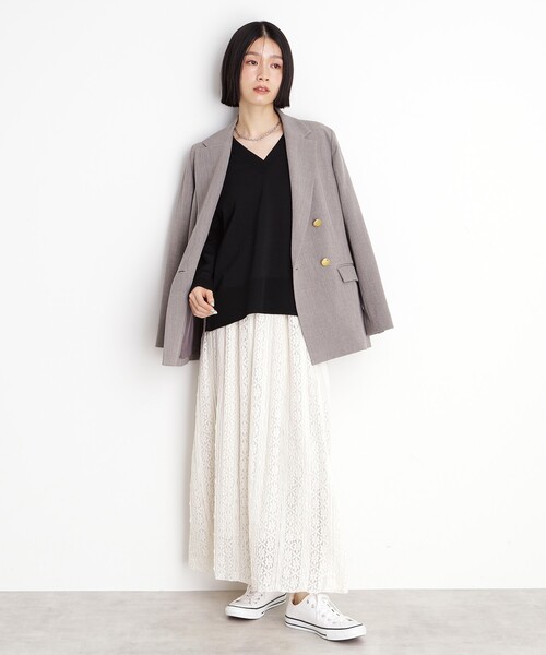 THE SHOP TK （ザ ショップ ティーケー ）の「【ONOFF活躍／セレモニー／通勤】CAVIAN Wブレストジャケット／洗える（テーラードジャケット・レディース・チャコールグレー/ネイビー・11/13/12）」の8枚目の写真