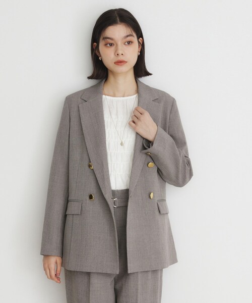 THE SHOP TK （ザ ショップ ティーケー ）の「【ONOFF活躍／セレモニー／通勤】CAVIAN Wブレストジャケット／洗える（テーラードジャケット・レディース・チャコールグレー/ネイビー・11/13/12）」の12枚目の写真