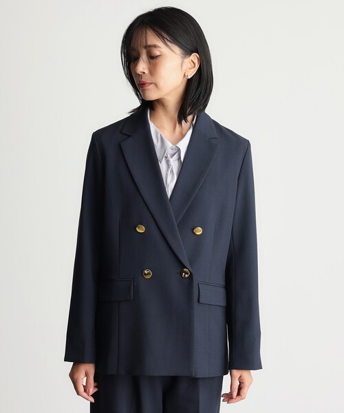 THE SHOP TK （ザ ショップ ティーケー ）の「【ONOFF活躍／セレモニー／通勤】CAVIAN Wブレストジャケット／洗える（テーラードジャケット・レディース・チャコールグレー/ネイビー・11/13/12）」の15枚目の写真