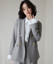 【ONOFF活躍／セレモニー／通勤】CAVIAN Wブレストジャケット／洗える