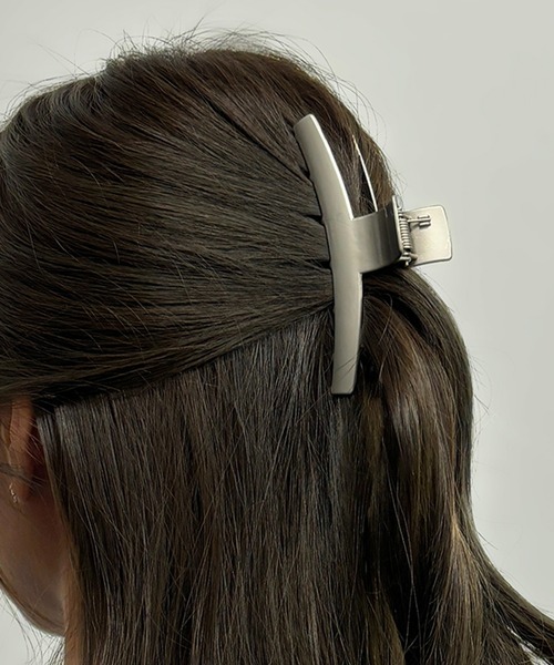 シンプル×グレージュ/バンスクリップ（バレッタ/ヘアクリップ