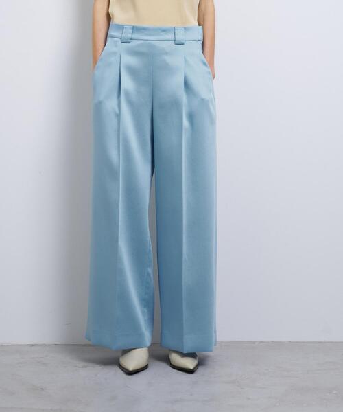 LANVIN en Bleu(ランバンオンブルー)の「シルキーダブルクロスストレートワイドパンツ(その他パンツ・レディース・オフホワイト/ブラック/ブルー系その他・38/36)」の3枚目の写真