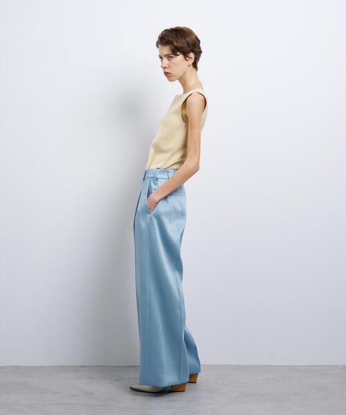 LANVIN en Bleu(ランバンオンブルー)の「シルキーダブルクロスストレートワイドパンツ(その他パンツ・レディース・オフホワイト/ブラック/ブルー系その他・38/36)」の6枚目の写真