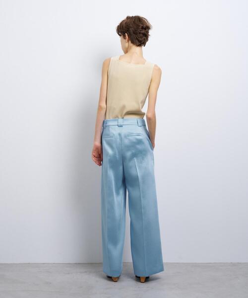 LANVIN en Bleu(ランバンオンブルー)の「シルキーダブルクロスストレートワイドパンツ(その他パンツ・レディース・オフホワイト/ブラック/ブルー系その他・38/36)」の7枚目の写真