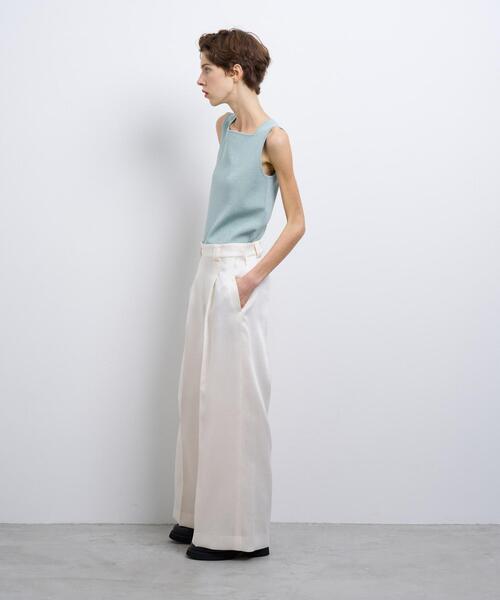 LANVIN en Bleu(ランバンオンブルー)の「シルキーダブルクロスストレートワイドパンツ(その他パンツ・レディース・オフホワイト/ブラック/ブルー系その他・38/36)」の13枚目の写真