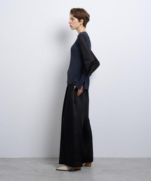LANVIN en Bleu(ランバンオンブルー)の「シルキーダブルクロスストレートワイドパンツ(その他パンツ・レディース・オフホワイト/ブラック/ブルー系その他・38/36)」の19枚目の写真