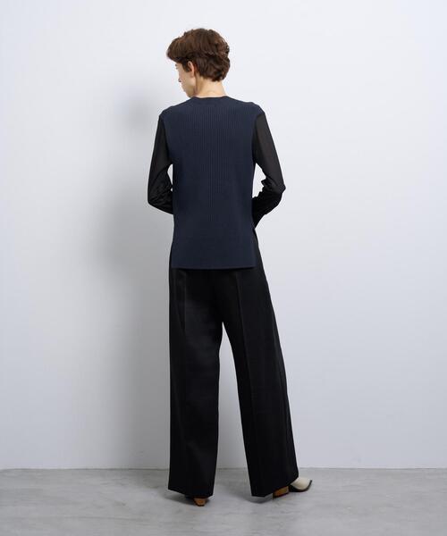 LANVIN en Bleu(ランバンオンブルー)の「シルキーダブルクロスストレートワイドパンツ(その他パンツ・レディース・オフホワイト/ブラック/ブルー系その他・38/36)」の20枚目の写真