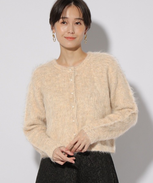 Elura（エルーラ）の「＜スタイリスト福田麻琴さんコラボ＞ドレスファーニットカーディガン/234495（カーディガン/ボレロ・レディース・チャコールグレー/ベージュ・FREE）」の8枚目の写真