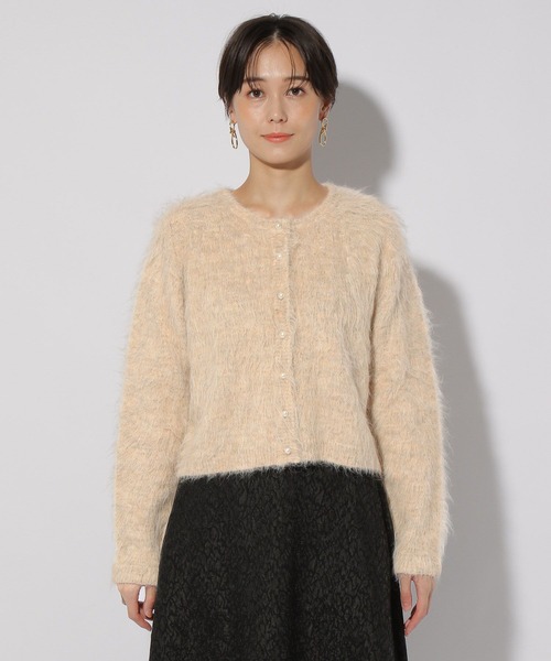 Elura（エルーラ）の「＜スタイリスト福田麻琴さんコラボ＞ドレスファーニットカーディガン/234495（カーディガン/ボレロ・レディース・チャコールグレー/ベージュ・FREE）」の10枚目の写真