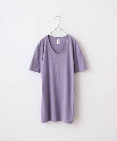 TRUSS（トラス）の「TRUSS ﾄﾗｲﾌﾞﾚﾝﾄﾞVﾈｯｸTｼｬﾂ（Tシャツ/カットソー・メンズ・ブラック/パープル/グリーン/ヘザーグレー/オフホワイト/ブルー/ネイビー/スミクロ/ピンク/ブラウン/オートミール・XL/L/S/M）」の10枚目の写真