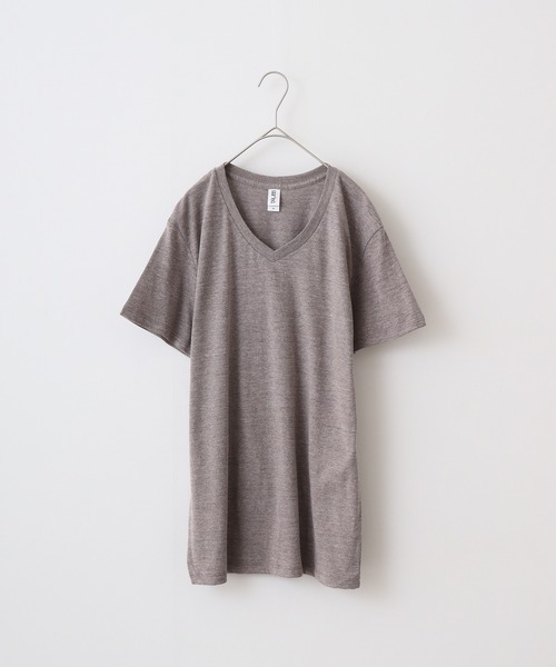 TRUSS（トラス）の「TRUSS ﾄﾗｲﾌﾞﾚﾝﾄﾞVﾈｯｸTｼｬﾂ（Tシャツ/カットソー・メンズ・ブラック/パープル/グリーン/ヘザーグレー/オフホワイト/ブルー/ネイビー/スミクロ/ピンク/ブラウン/オートミール・XL/L/S/M）」の5枚目の写真