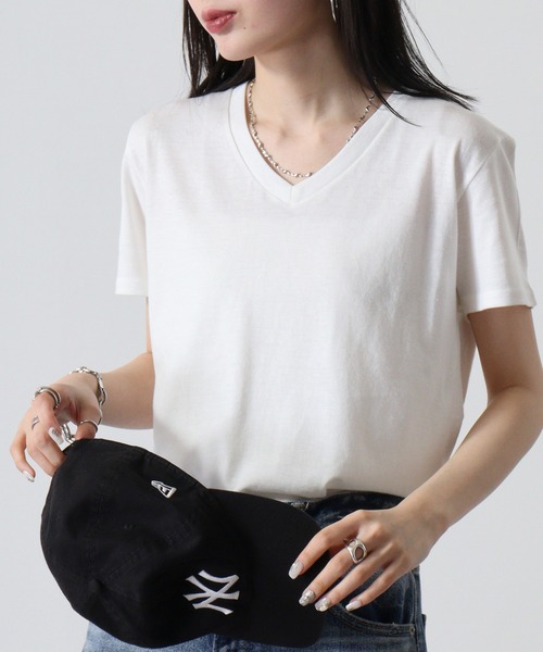 TRUSS（トラス）の「TRUSS ﾄﾗｲﾌﾞﾚﾝﾄﾞVﾈｯｸTｼｬﾂ（Tシャツ/カットソー・メンズ・ブラック/パープル/グリーン/ヘザーグレー/オフホワイト/ブルー/ネイビー/スミクロ/ピンク/ブラウン/オートミール・XL/L/S/M）」の2枚目の写真