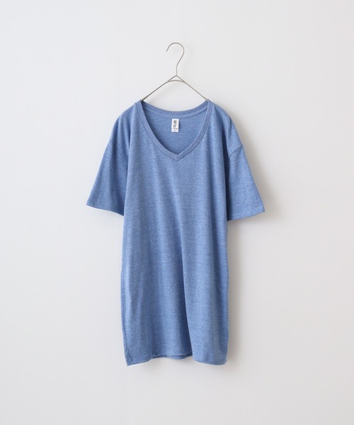 TRUSS（トラス）の「TRUSS ﾄﾗｲﾌﾞﾚﾝﾄﾞVﾈｯｸTｼｬﾂ（Tシャツ/カットソー・メンズ・ブラック/パープル/グリーン/ヘザーグレー/オフホワイト/ブルー/ネイビー/スミクロ/ピンク/ブラウン/オートミール・XL/L/S/M）」の9枚目の写真