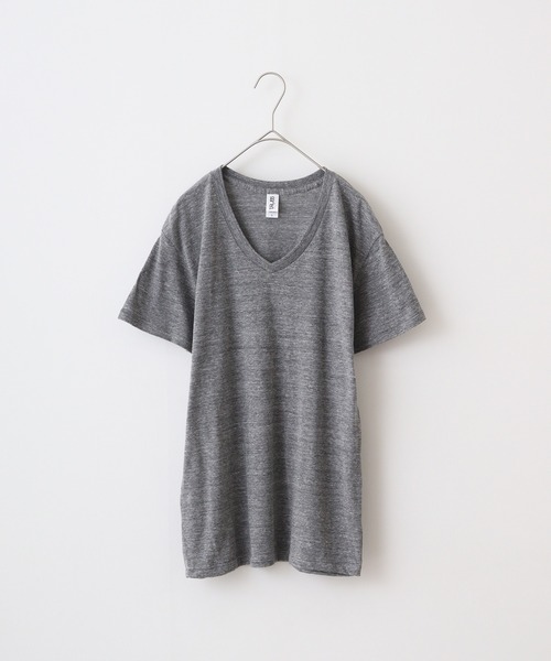 TRUSS（トラス）の「TRUSS ﾄﾗｲﾌﾞﾚﾝﾄﾞVﾈｯｸTｼｬﾂ（Tシャツ/カットソー・メンズ・ブラック/パープル/グリーン/ヘザーグレー/オフホワイト/ブルー/ネイビー/スミクロ/ピンク/ブラウン/オートミール・XL/L/S/M）」の4枚目の写真