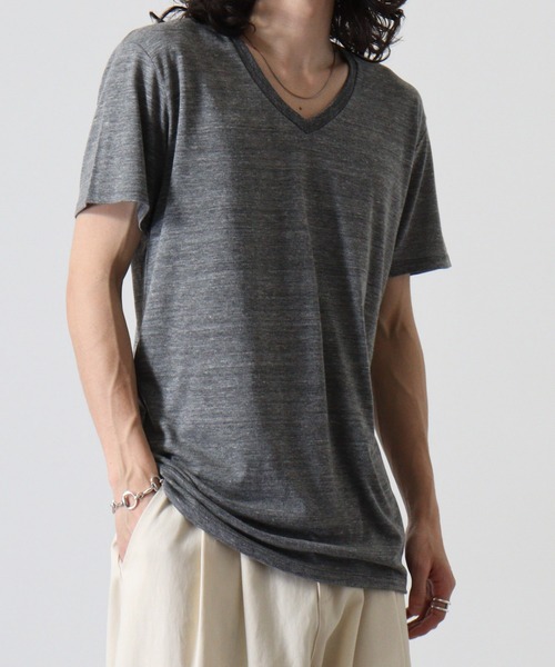 TRUSS（トラス）の「TRUSS ﾄﾗｲﾌﾞﾚﾝﾄﾞVﾈｯｸTｼｬﾂ（Tシャツ/カットソー・メンズ・ブラック/パープル/グリーン/ヘザーグレー/オフホワイト/ブルー/ネイビー/スミクロ/ピンク/ブラウン/オートミール・XL/L/S/M）」の22枚目の写真