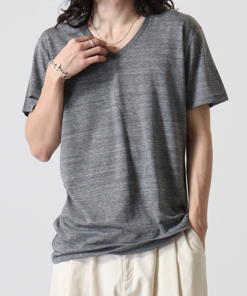 TRUSS（トラス）の「TRUSS ﾄﾗｲﾌﾞﾚﾝﾄﾞVﾈｯｸTｼｬﾂ（Tシャツ/カットソー・メンズ・ブラック/パープル/グリーン/ヘザーグレー/オフホワイト/ブルー/ネイビー/スミクロ/ピンク/ブラウン/オートミール・XL/L/S/M）」の21枚目の写真