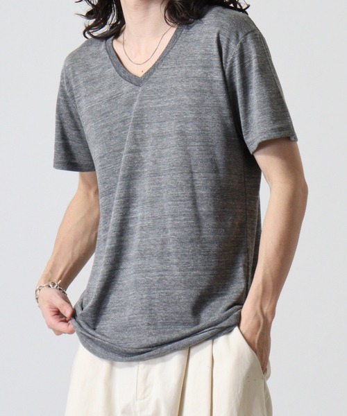 TRUSS（トラス）の「TRUSS ﾄﾗｲﾌﾞﾚﾝﾄﾞVﾈｯｸTｼｬﾂ（Tシャツ/カットソー・メンズ・ブラック/パープル/グリーン/ヘザーグレー/オフホワイト/ブルー/ネイビー/スミクロ/ピンク/ブラウン/オートミール・XL/L/S/M）」の12枚目の写真