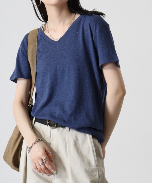 TRUSS（トラス）の「TRUSS ﾄﾗｲﾌﾞﾚﾝﾄﾞVﾈｯｸTｼｬﾂ（Tシャツ/カットソー・メンズ・ブラック/パープル/グリーン/ヘザーグレー/オフホワイト/ブルー/ネイビー/スミクロ/ピンク/ブラウン/オートミール・XL/L/S/M）」の14枚目の写真