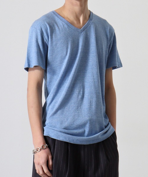 TRUSS（トラス）の「TRUSS ﾄﾗｲﾌﾞﾚﾝﾄﾞVﾈｯｸTｼｬﾂ（Tシャツ/カットソー・メンズ・ブラック/パープル/グリーン/ヘザーグレー/オフホワイト/ブルー/ネイビー/スミクロ/ピンク/ブラウン/オートミール・XL/L/S/M）」の15枚目の写真