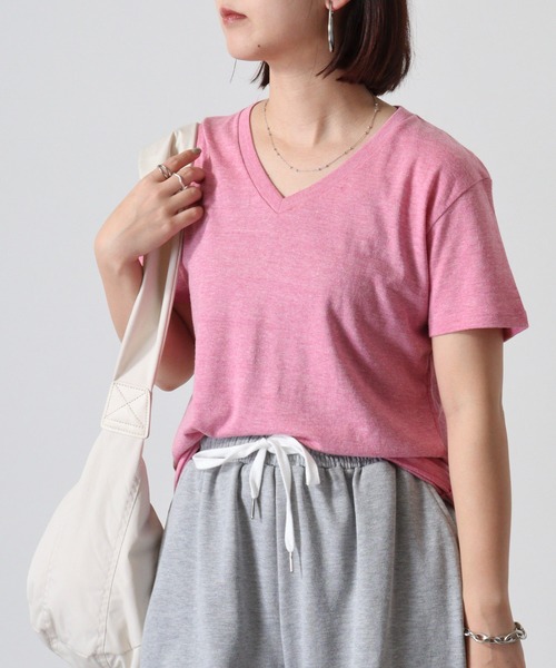 TRUSS（トラス）の「TRUSS ﾄﾗｲﾌﾞﾚﾝﾄﾞVﾈｯｸTｼｬﾂ（Tシャツ/カットソー・メンズ・ブラック/パープル/グリーン/ヘザーグレー/オフホワイト/ブルー/ネイビー/スミクロ/ピンク/ブラウン/オートミール・XL/L/S/M）」の17枚目の写真