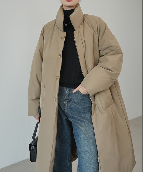 Doula Doula（ドゥーラドゥーラ）の「スタンドカラー中綿オーバーサイズコート（ダウンジャケット/コート・レディース・ブラック/キャメル・FREE）」の17枚目の写真