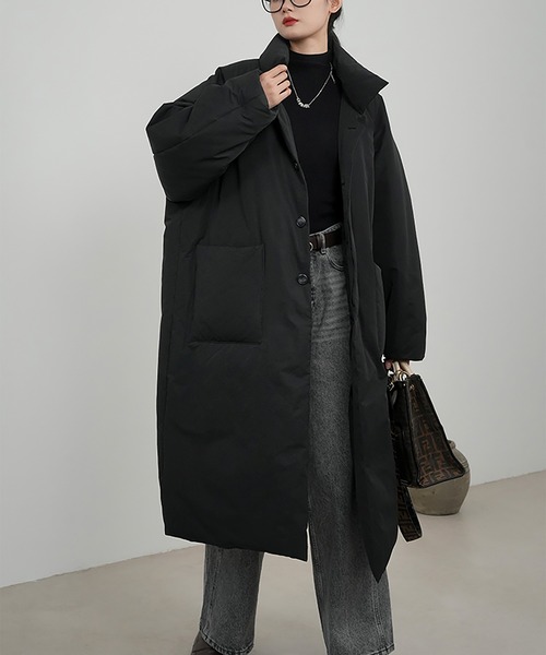 Doula Doula（ドゥーラドゥーラ）の「スタンドカラー中綿オーバーサイズコート（ダウンジャケット/コート・レディース・ブラック/キャメル・FREE）」の5枚目の写真