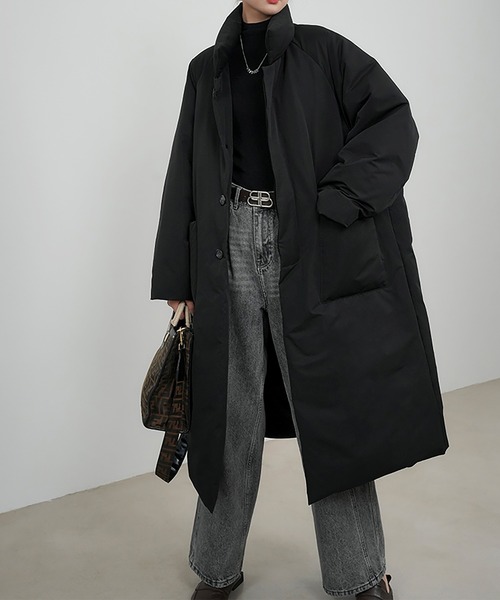 Doula Doula（ドゥーラドゥーラ）の「スタンドカラー中綿オーバーサイズコート（ダウンジャケット/コート・レディース・ブラック/キャメル・FREE）」の7枚目の写真