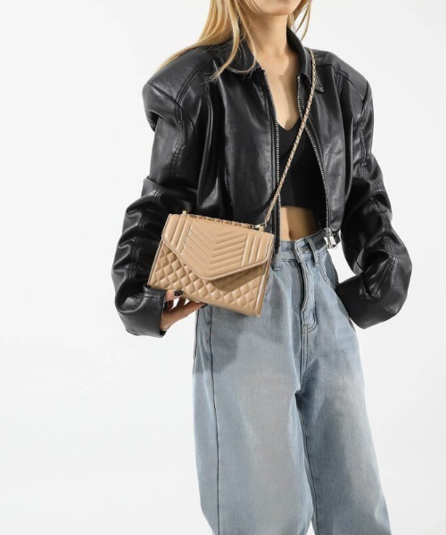 L LABEL（エルラベル）の「キルティングレターフラップショルダーバッグ（ショルダーバッグ・レディース・ベージュ/ホワイト/ブラウン/ブラック・FREE）」の18枚目の写真