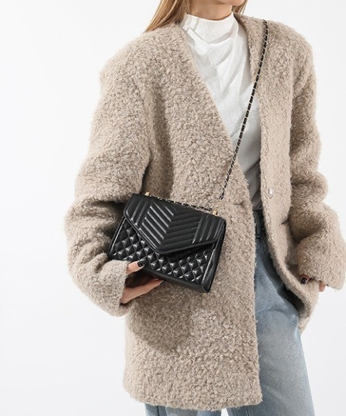 L LABEL（エルラベル）の「キルティングレターフラップショルダーバッグ（ショルダーバッグ・レディース・ベージュ/ホワイト/ブラウン/ブラック・FREE）」の21枚目の写真
