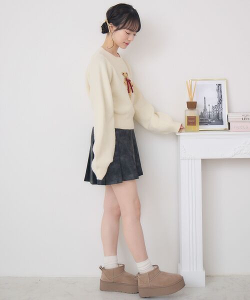 ems excite（エムズエキサイト）の「ベアジャガードNTPO（ニット/セーター・レディース・ナチュラル/ブルー/チャコールグレー・FREE）」の8枚目の写真