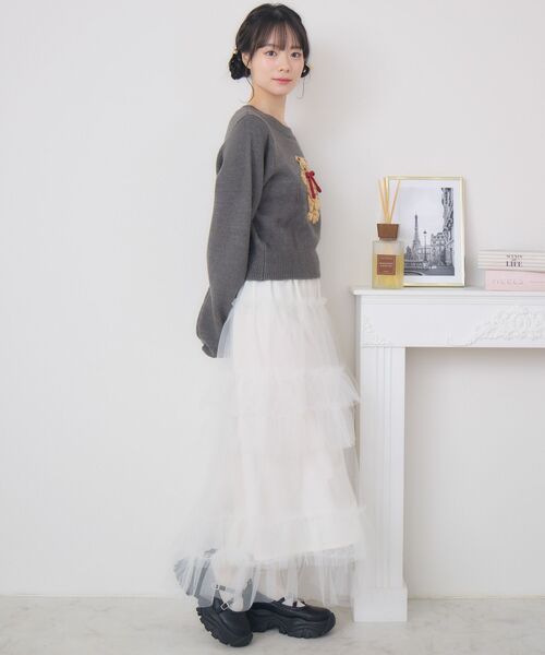 ems excite（エムズエキサイト）の「ベアジャガードNTPO（ニット/セーター・レディース・ナチュラル/ブルー/チャコールグレー・FREE）」の17枚目の写真