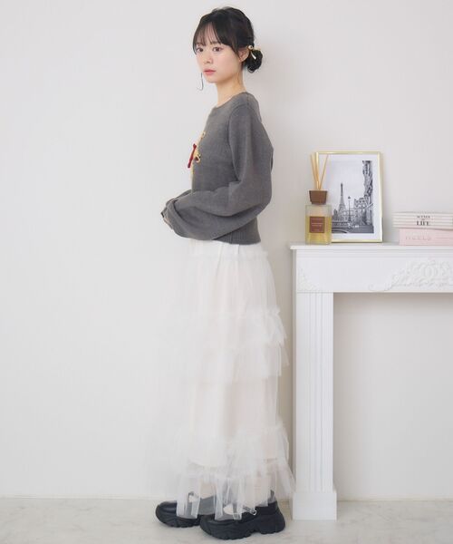 ems excite（エムズエキサイト）の「ベアジャガードNTPO（ニット/セーター・レディース・ナチュラル/ブルー/チャコールグレー・FREE）」の18枚目の写真