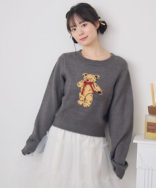 ems excite（エムズエキサイト）の「ベアジャガードNTPO（ニット/セーター・レディース・ナチュラル/ブルー/チャコールグレー・FREE）」の20枚目の写真