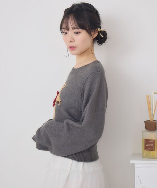 ems excite（エムズエキサイト）の「ベアジャガードNTPO（ニット/セーター・レディース・ナチュラル/ブルー/チャコールグレー・FREE）」の22枚目の写真