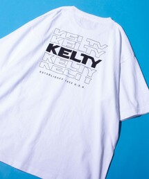 【KELTY×GLOSTER】別注 バックタイポロゴプリントTシャツ ワンポイントワッペン