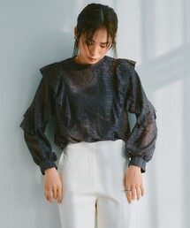 【洗える】ラッフルレース トップス