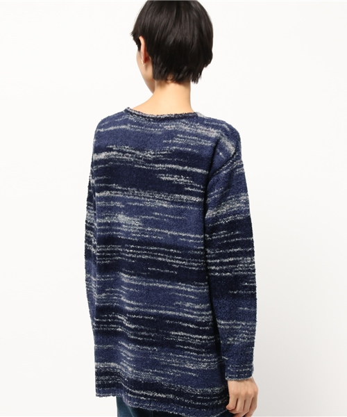 ikka（イッカ）の「5Gリングヤーンスペース染めプルオーバー（ニット/セーター・レディース・オレンジ/ネイビー・LARGE/MEDIUM）」の5枚目の写真