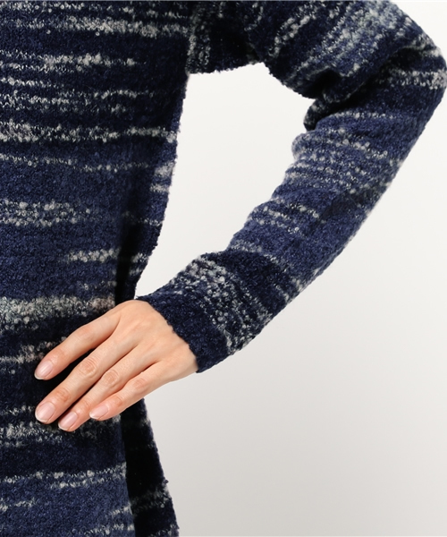 ikka（イッカ）の「5Gリングヤーンスペース染めプルオーバー（ニット/セーター・レディース・オレンジ/ネイビー・LARGE/MEDIUM）」の7枚目の写真