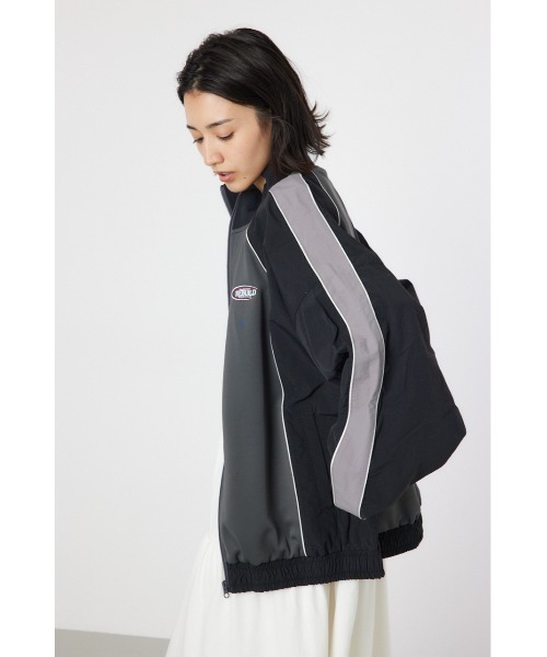 RODEO CROWNS WIDE BOWL（ロデオクラウンズワイドボウル）の「ナイロン×ジャージトラックジャケット（ナイロンジャケット・レディース・ベージュ系その他/レッド系その他/グリーン系その他/ブラック系その他・MEDIUM/LARGE）」の12枚目の写真