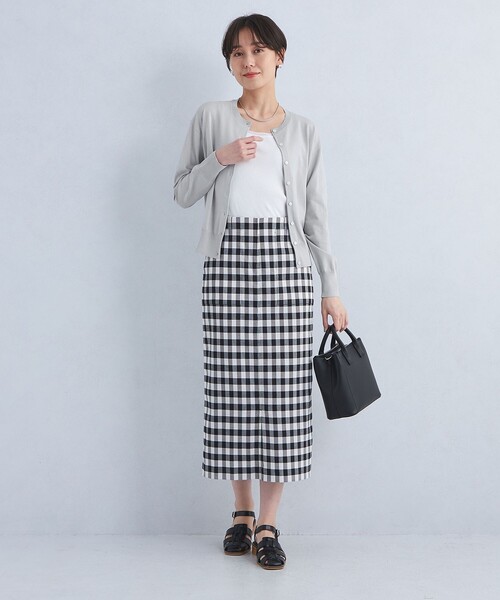 green label relaxing（グリーンレーベルリラクシング）の「ドラキー クルーネック ニット カーディガン（カーディガン/ボレロ・レディース・ライトグレー/ホワイト/ネイビー/レッド・FREE）」の15枚目の写真