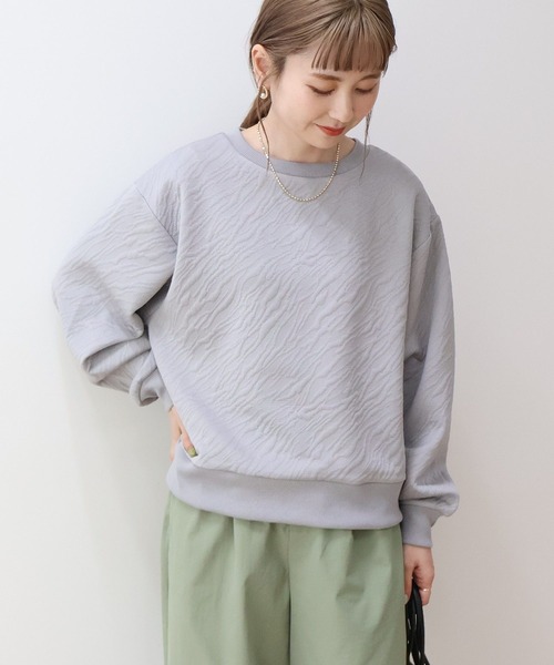 AMERICAN HOLIC(アメリカンホリック)の「ゼブラ柄ジャガードカットプルオーバー(スウェット・レディース・ライトブルー/オフホワイト/グレー・L/M)」の20枚目の写真